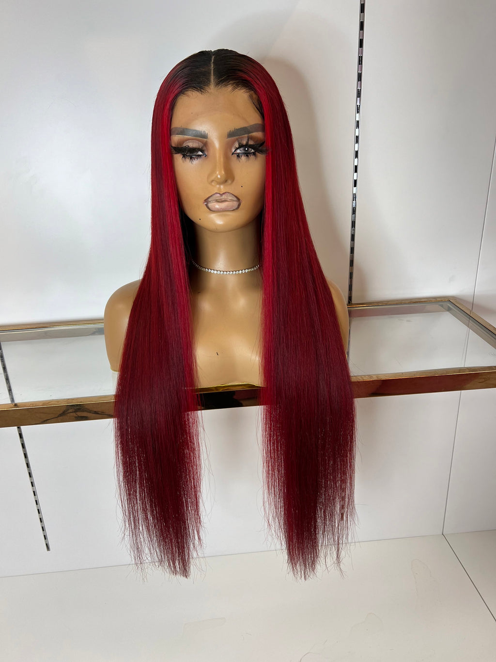 Raw virgin Red on intense red with roots