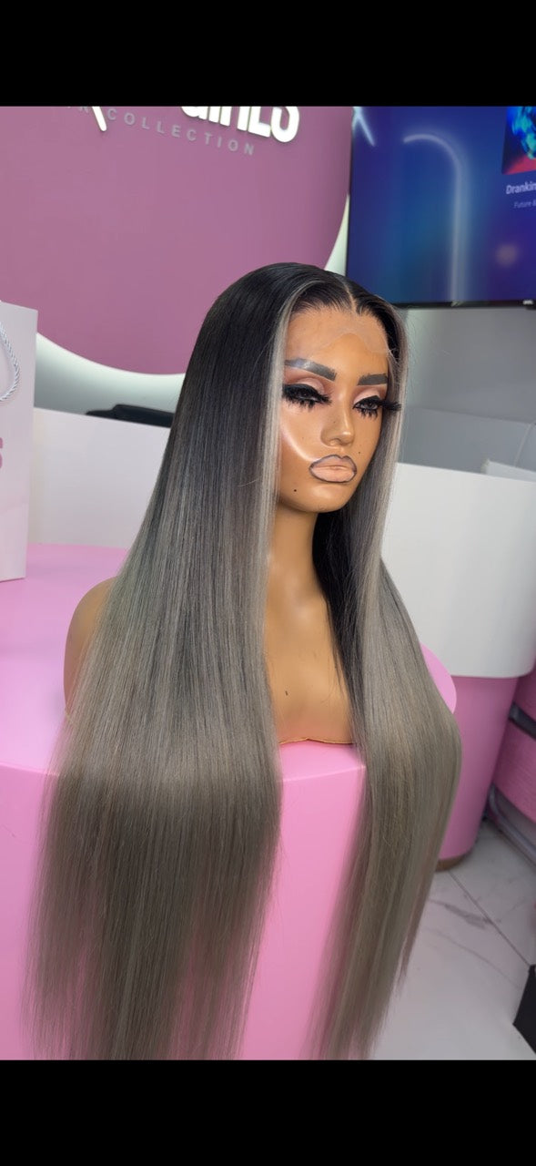 Raw Luxe custom 13x6 HD lace wig, angled view