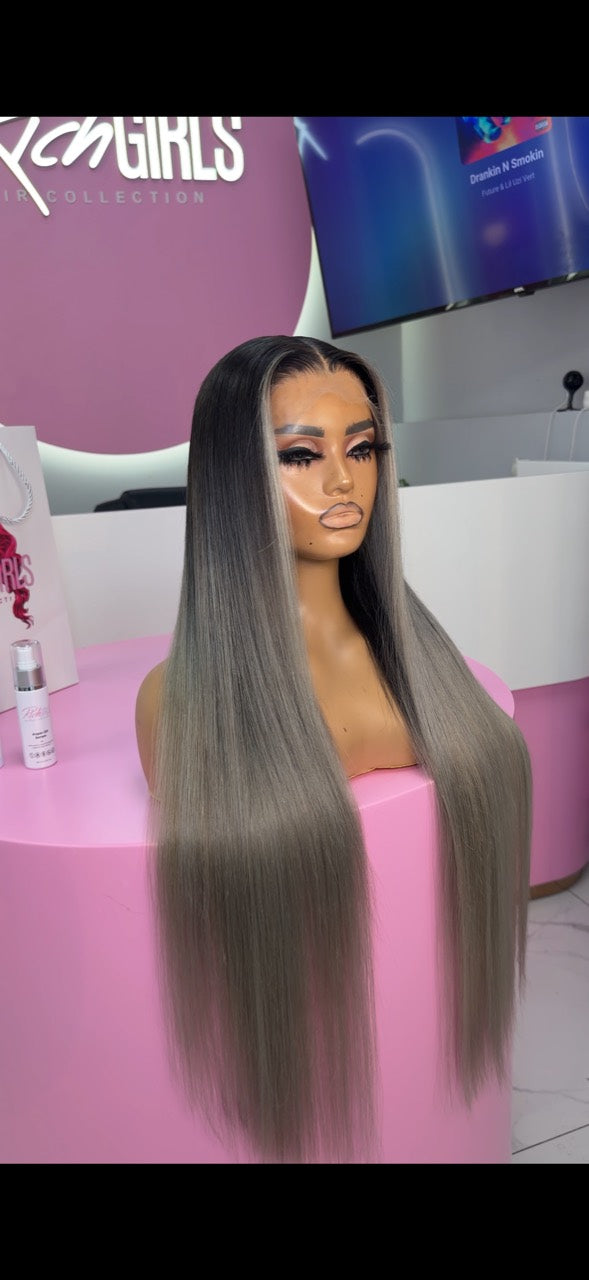 Raw Luxe custom 13x6 HD lace wig, alternate angled view
